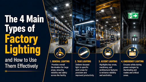 The 4 Main Types of Factory Lighting and How to Use Them Effectively